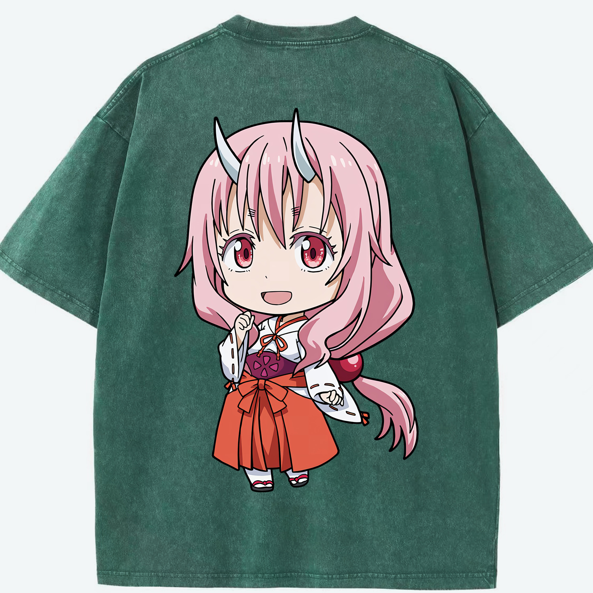 （画像用） 転スラ Regarding Reincarnated to Slime 綿100% ヴィンテージ風 半袖Tシャツ（背面プリント）